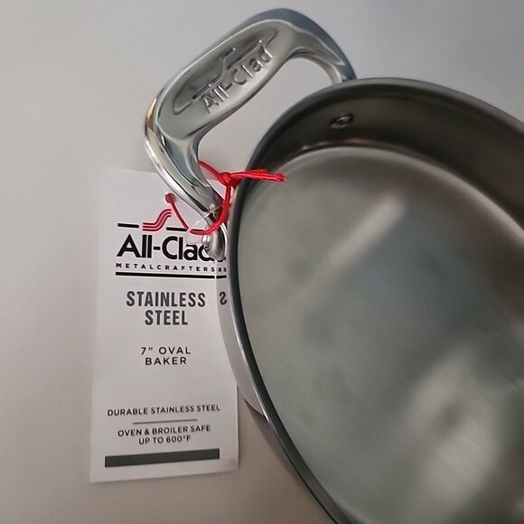 All-Clad 7 inch Oval Mini Baker Stainless Steel NEW - Picture 3 of 8